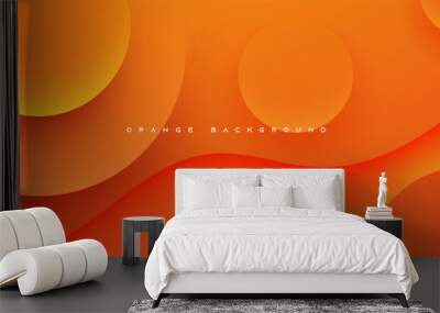 Orange abstract background dynamic circle texture design vector Wall mural