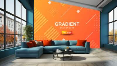 Orange gradient geometric shape background Wall mural