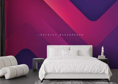 Purple abstract arrow shape background, with line decorative design vector. Wall mural