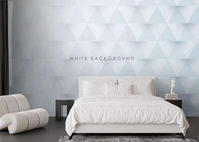 White abstract texture background. Gray triangle pattern shape composition. Wall mural