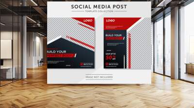 Gym fitness social media post template Wall mural