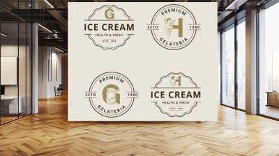 Letter G and H with abstract ice cream logo template  Wall mural