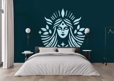 Mystic Magical Goddess Logo Wall mural