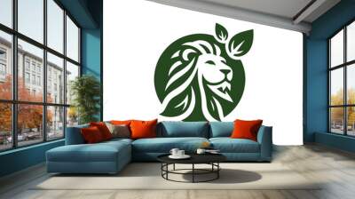 Nature leaf lion logo Wall mural