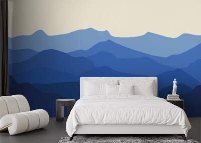 vector mountain panorama illustration design. Wall mural