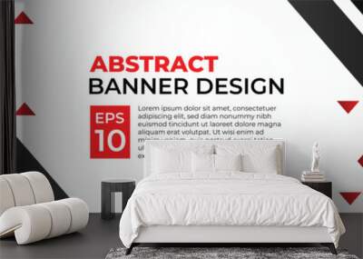 Abstract banner vector, modern background horizontal with geometric red white and black color for technology and sports theme Wall mural