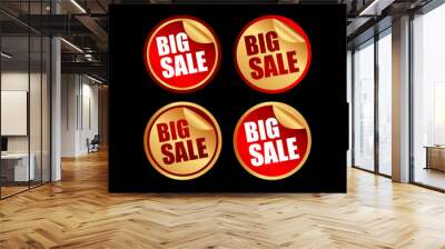 Big sale label or sticker for media promotion Wall mural