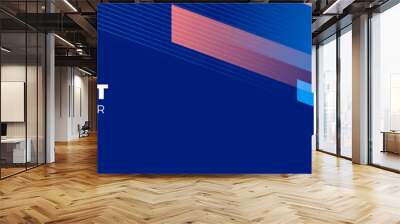 Blue background abstract horizontal banner vector, template design with copy space Wall mural