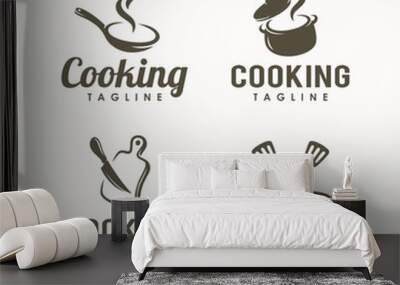 set of cooking logo design template Wall mural