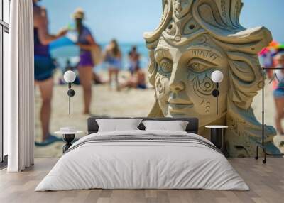 Creative: A sand sculpture competition Wall mural