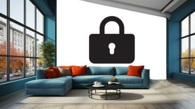 lock icon isolated on white background Wall mural