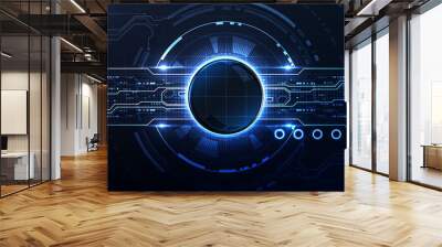 Technology abstract illumination port connection background template copy space vector Wall mural