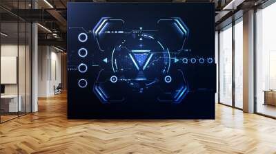 Technology abstract interface scanning circuit background template copy space vector Wall mural