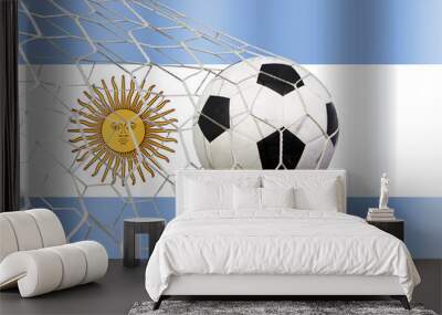 soccer ball and Argentina flag Wall mural