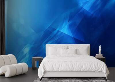 A dynamic abstract background featuring a composition of blue triangular shapes for a modern and geometric aesthetic Wall mural