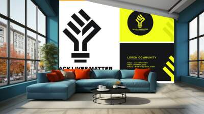 Black lives matter logo or protest logo vector with business card design Wall mural