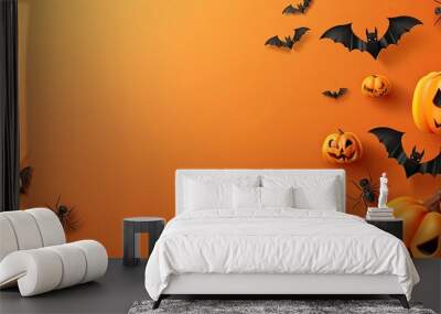 halloween background with pumpkins Wall mural