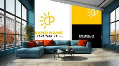 CP LOGO MONOGRAM SUN SIMPLE EDITABLE Wall mural