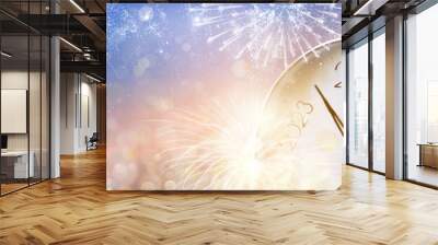 2024 Happy new year fireworks Wall mural