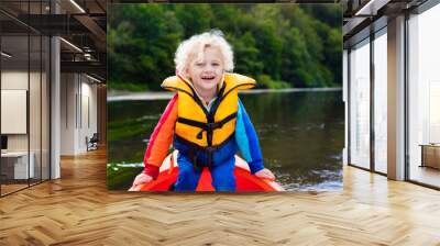 Little boy in kayak Wall mural