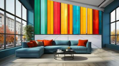 colorful wooden wall Wall mural