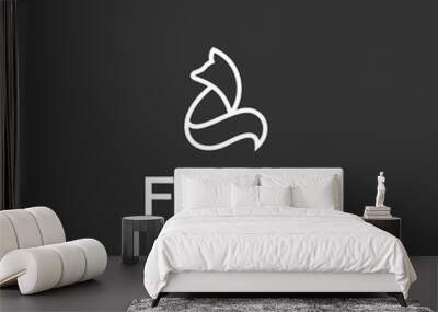 abstract fox logo. crystal icon Wall mural