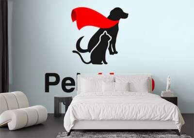 pet hero logo or animal logo Wall mural