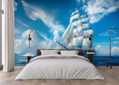 sailing ship in the sea Wall mural