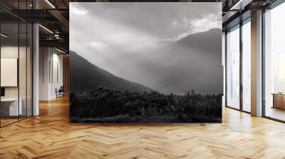 fog over the mountains Wall mural