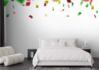 3d render colorfull confetti with transparent background Wall mural