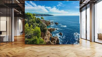 beautiful lanscape of riviera coast and turquiose water. Wall mural