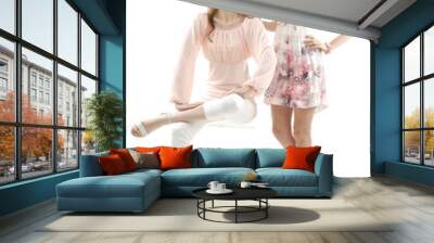 beautiful stylish two girl in fashion stylish posing Wall mural