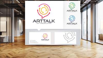 Art Talk vector logo with alternative colors and business card template Wall mural