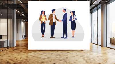 Business partnership illustration. Business people hand shake after negotiation, Businessmen shake hands. Successful negotiations, Agreement, Relationship, Partners meeting. Vector in a flat style Wall mural