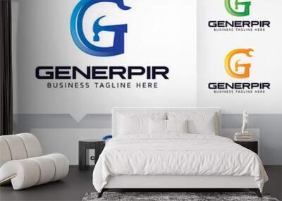 Gene Repair - Letter G vector logo with alternative colors and business card template Wall mural