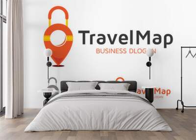 travel map logo Wall mural