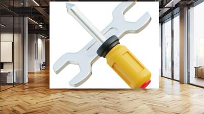 Wrench and Screwdriver 3D icon Wall mural