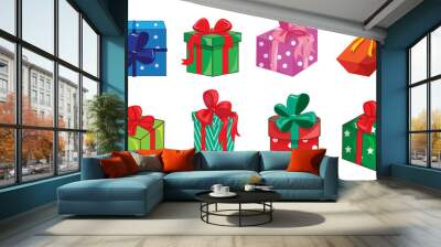 Christmas present boxes Wall mural