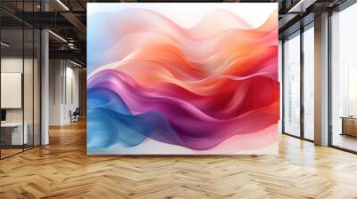 Abstract rainbow color texture with motion waves background illustration, Generative AI Wall mural