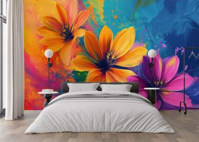 colorful summer background art backgrounds abstract, detailed high resolution photo Wall mural