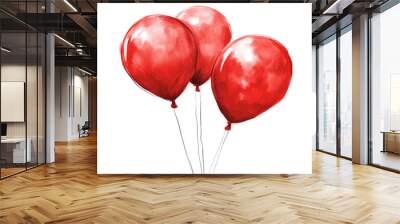 floating red balloon drawing, detailed high definition image Wall mural