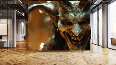 Capture the devil with a mischievous or malevolent smile Wall mural