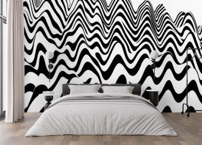 Zigzag pattern with a bold, graphic look in black and white Wall mural