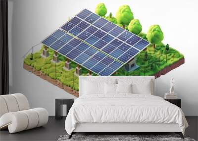 solar farm power plant concept with solar cell green energy ecology Wall mural