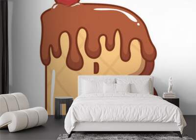 Chocolatte Ice Cream Alphabet 3D B Wall mural