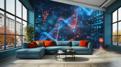 Blue gene molecule combination Wall mural