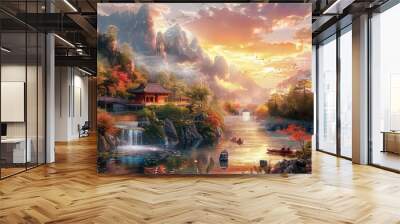 Chinese Landscape Painting Wall mural