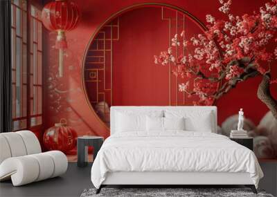 Chinese New Year Illustration Background Wall mural