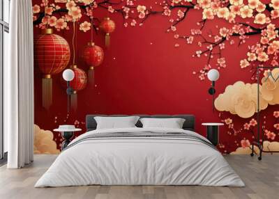 Chinese New Year Illustration Background Wall mural