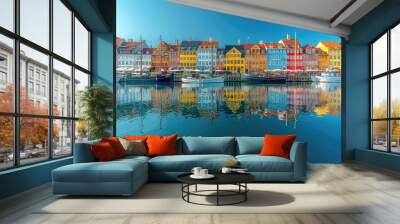 Colorful houses and seas in Italy Wall mural